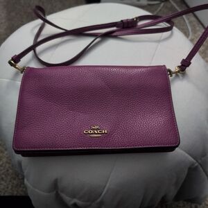 Coach Plum Leather Crossbody Bag